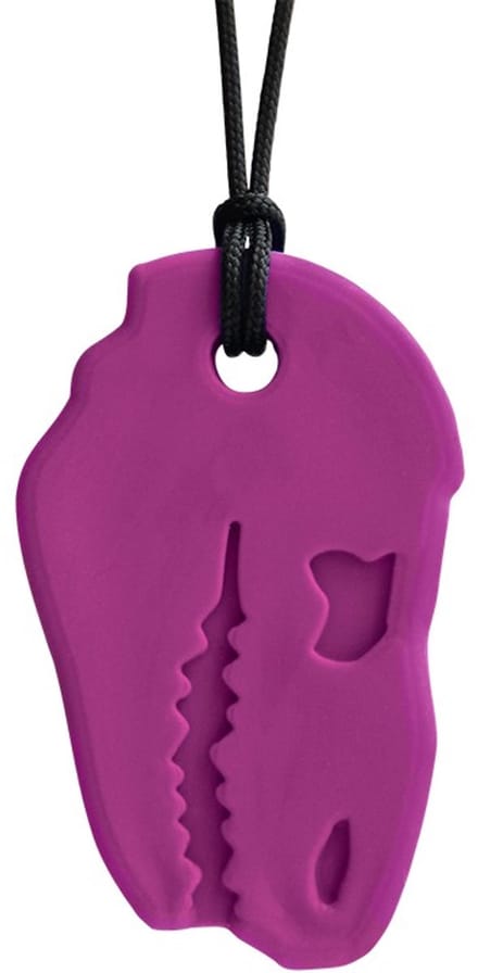 ARK Therapeutic kauwketting dinosaurus sensorisch speelgoed magenta.