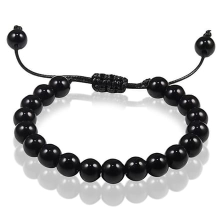Verstelbare kralen armband Memphis Zwart Onyx 8mm
