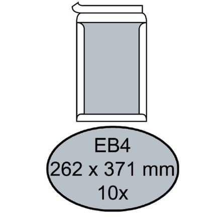 Envelop Quantore bordrug EB4 262x371mm zelfklevend wit 10 stuks