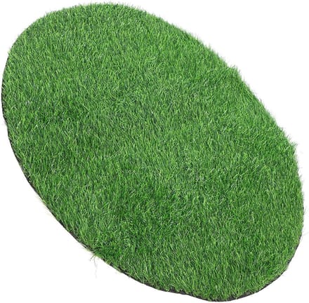 Kunstgras Grasmat - Plastic Tapijt - Buiten Decoratie - Onderhoudsarm - 100 cm Diameter - Groen