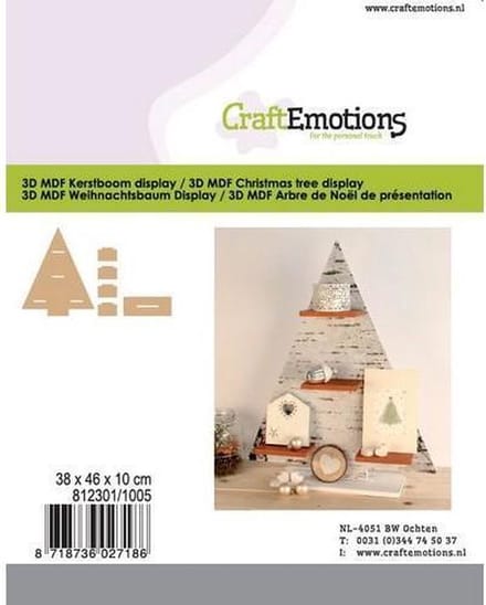 CraftEmotions MDF 3D Kerstboom 380x460x100mm