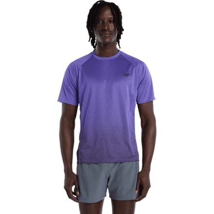 New Balance Tech T-shirts Heren - Paars - Maat S - Poly Jersey