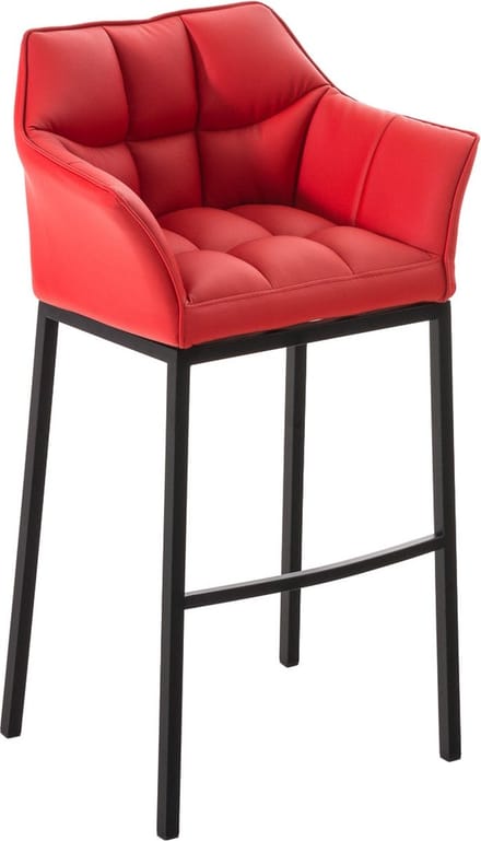 CLP Damaso Barkruk - Vast frame - Kunstleer rood zwart