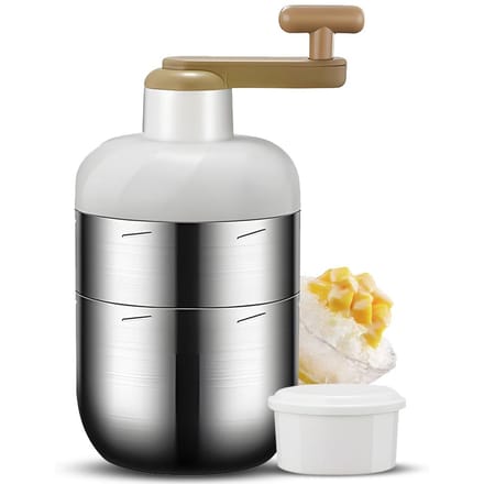 Handslingerbediende ijsbreker Sneeuwkegelmachine Draagbare handmatige geschoren ijsmachine met gratis ijs 1 Mold zilver witte kleur