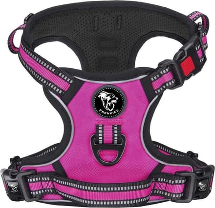 Frenkiez Reflective No Pull Comfort Harness, Fuchsia, XL