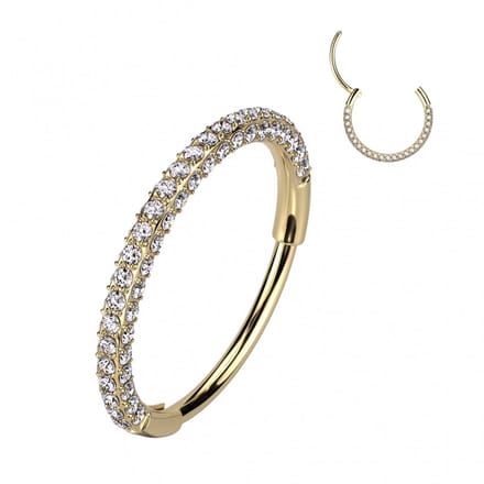 Piercing titanium ringetje rondom steentjes 0.8x7 - goud - LMPiercings