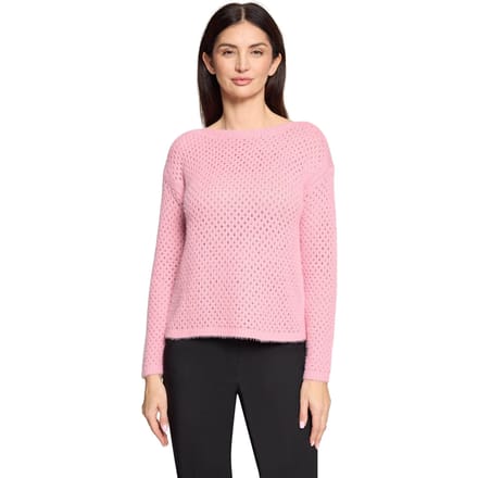 Behaaglijk zachte pullover met ajourpatroon - pink - Gr. 48 van Goldner Fashion