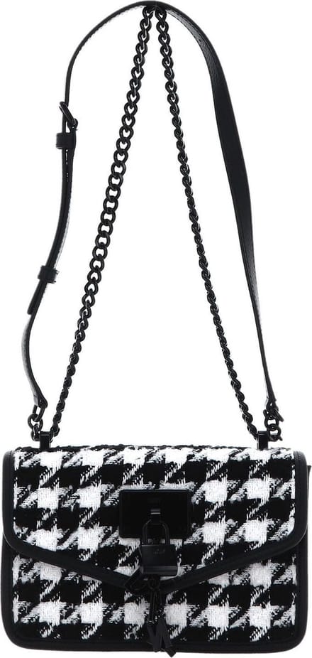 DKNY Schoudertas Elissa Shoulder Bag Blk / Wht Hndstooth Zwart