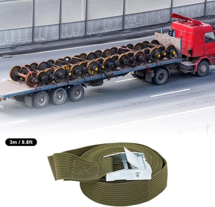 Bagageriemen - Spanbanden - Bagage Vastzetten - Zinklegering Gesp - 3 Meter - Groen