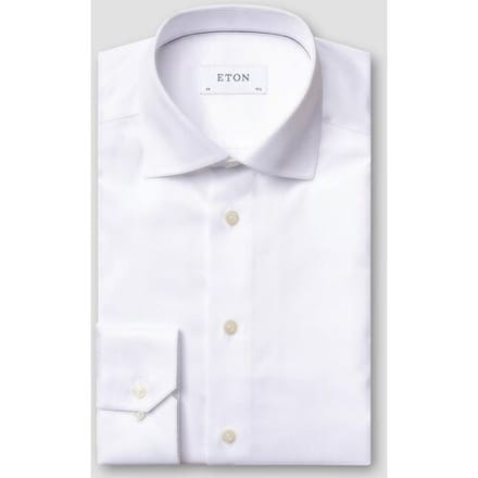 Eton - Overhemd Wit Eton Solid Signature Twill Shirt Lange Mouw Overhemd Wit 100012342