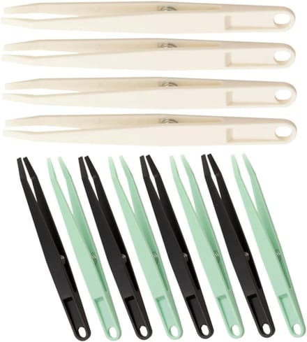 Precisie Pincet Set - Ambachtelijke Tools - Hobby Projecten - Ergonomisch Ontwerp - 12 Stuks - Diverse Kleuren