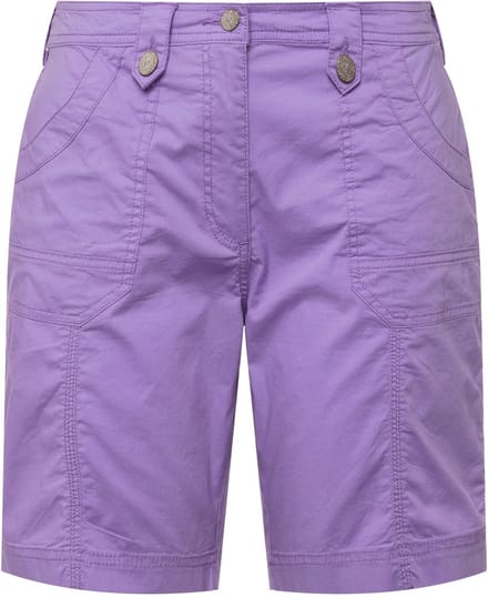 Ulla Popken - Dames - Cargo-bermuda comfortabele tailleband 4-pocket model - Blauwe lila - Maat 50