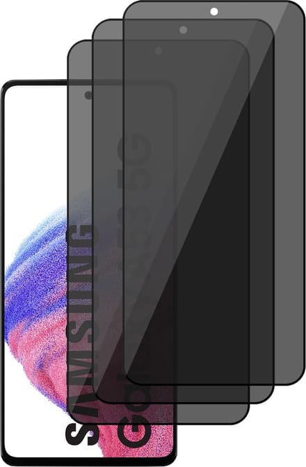 Privacy Screenprotector geschikt voor Samsung Galaxy A53 - Volledig Dekkende Gehard Glas Tempered Glass Screen Protector - 3 Stuks
