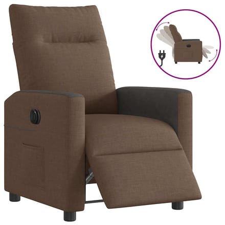vidaXL - Fauteuil - verstelbaar - elektrisch - stof - bruin