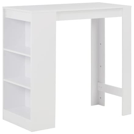 vidaXL - Bartafel - met - schap - 110x50x103 - cm - wit