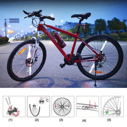 64 LED Draadloze Fietsspaaklampen Kleurwisselend Programmeerbare Fietslamp Spaakwiel Lamp Fietslamp Lamp white