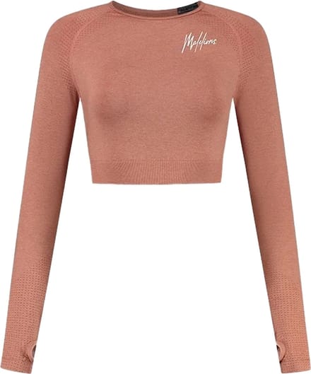 Malelions sport seamless crop top in de kleur rood.