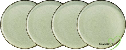 Kitchen Trend Ocean dinerbord ø 24 cm zeegroen, set van 4 borden