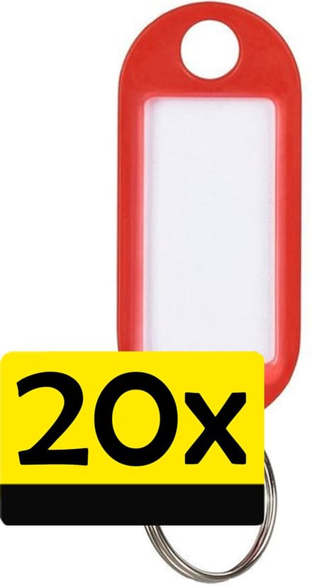 Sleutellabels Label Sleutel Sleutelhanger Gekleurde Bagagelabel Sleutelhanger Reislabel - Rood - 20 Stuks