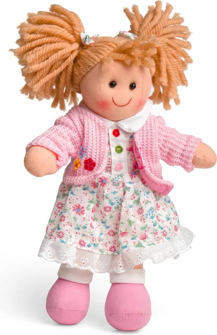 Stoffen Pop Poppy - BIGJIGS - Blonde Meisjespop - 28 cm