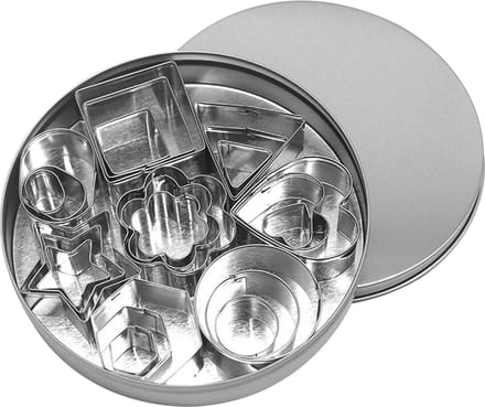 Uitsteekvormpjes set - Koekvormpjes - RVS - 24 stuks - Zilver