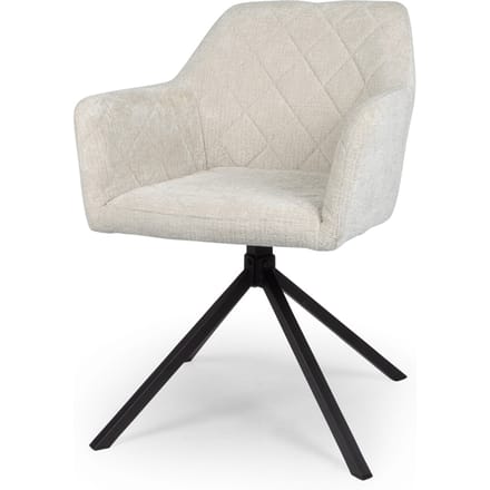 Milton & Oldbrook Velvet Eetkamerstoel Draaibaar Malmo Lichtgrijs