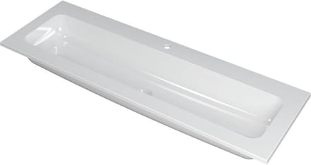 INK Faktor Wastafel Polystone Centraal met 1 Kraangat - 1400x450x15 mm - Glans Wit