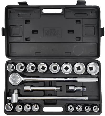 Awtools AW39021 - Dopsleutelset - 21-delig - Chroom-Vanadiumstaal - 3/4" - Met Koffer