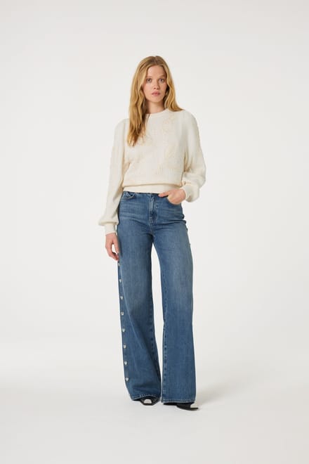 Fabienne Chapot Edo Pullover Cosy White Maat: M | Sweaters Outlet | Dames | Wit