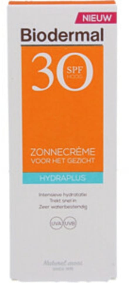 Biodermal - Zonnecrème Gezicht Hydraplus SPF30 - 2 x 50 ml - Voordeelverpakking