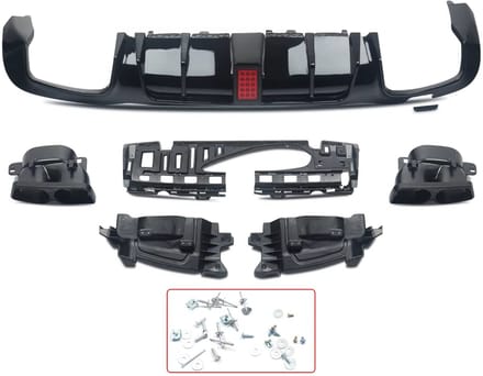 Achterbumper Diffuser Lip met Uitlaat Tips - Voor Mercedes E-Klasse W213 E300/E400/E63 (2016-2020) - AMG Stijl - Auto Accessoires