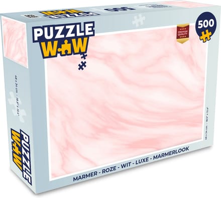 Puzzel Marmer - Roze - Wit - Luxe - Marmerlook - Legpuzzel - Puzzel 500 stukjes