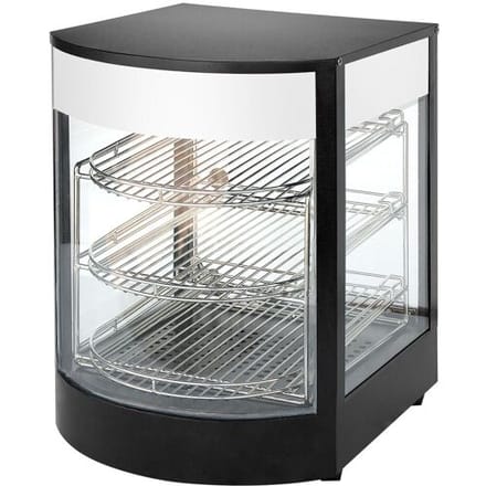 GGM Gastro Warmhaltevitrine - 355mm - 800 Watt - 3 Ablagen - Schwarz