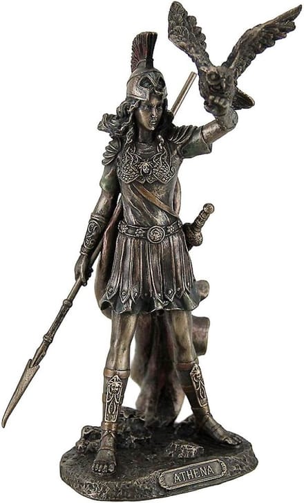 Veronese Design beeld/figuur - Athene met Uil Godin van de Wijsheid en Oorlog 20cm