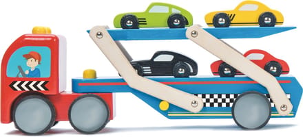 Le Toy Van Speelset Auto's Racewagen Transporter - Hout