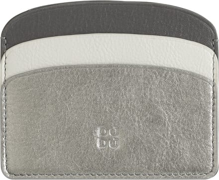 DuDu Boracay Kredietkaart etui Leer 10 cm - 4 Sleuven - silber