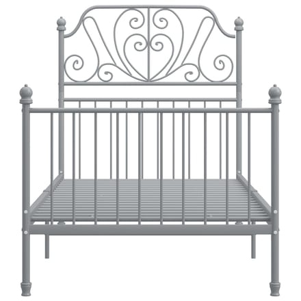 vidaXL - Bedframe - metaal - grijs - 90x200 - cm