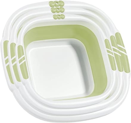 Opvouwbare wasbak - Draagbare kom - Ruimtebesparend opbergen - Antislip basis - 39.8 cm - Groen