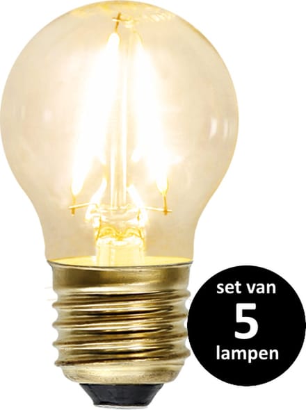 Soft Glow Kogellamp - E27 - 1,5W - set van 5