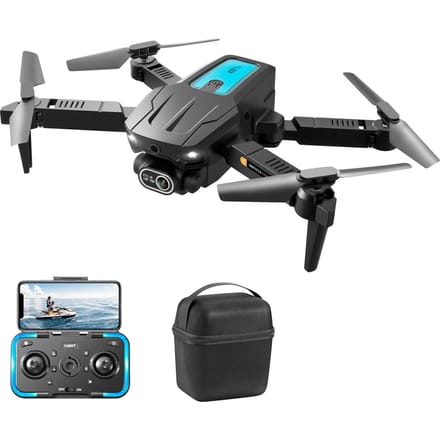 Mini drone télécommandé avec double caméra 4K pliable sans tête avec évitement d'obstacles Dual Camera Optical Flow Positioning 1 Battery noir