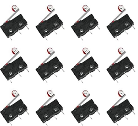 12-Pieces Micro Eindschakelaars met Momentary Roller Lever Arm - 3 Pin 250V 5A SPDT