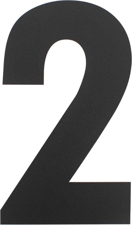 Intersteel Huisnummer 2 XL hoogte 30 cm rvs/mat zwart