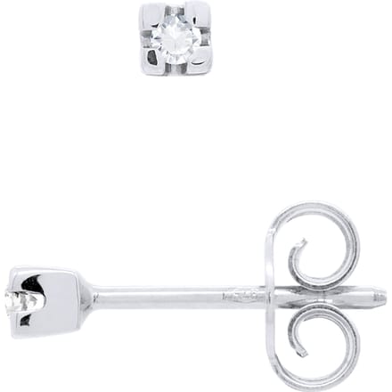 Oorbellen Diamond Solitaire 0040 Cts Wit Goud 18 Karaat