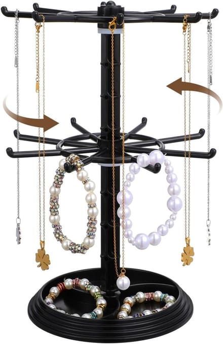 Rotatable Sieradenstandaard voor Kettingen, Sleutels en Haaraccessoires - Compacte Organizer voor Opberging op Bureau