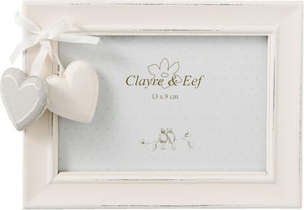Clayre & Eef Fotolijst Hart 13x9 cm Wit Hout