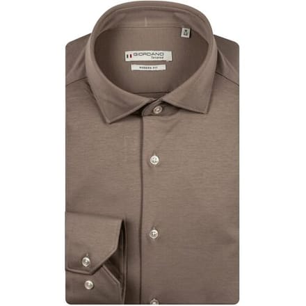 Giordano – Maggiore – Overhemd - Liquid Cotton - Semi Cutaway - Beige - NOS7878-81