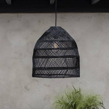PR Home Hanglamp Maja, rotan, zwart, Ø 53 cm
