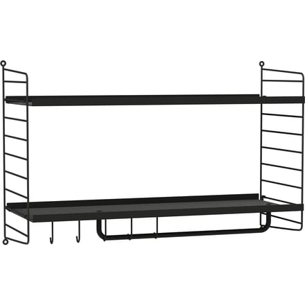 String Furniture - Rek wandladder - 50 x 30 cm - set van 2 - zwart