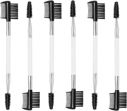 Wenkbrauw en Wimperborstel Set - 6 Delige Make-up Tool met Dubbele Hoofd Kam