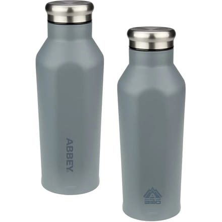 Abbey Drinkfles Dubbelwandig - 0.35 L - Grijs/Zilver - Roestvrijstaal